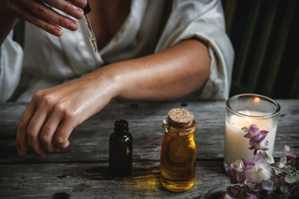 Lady with essential oils