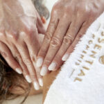 Professional neck massage technique with hands