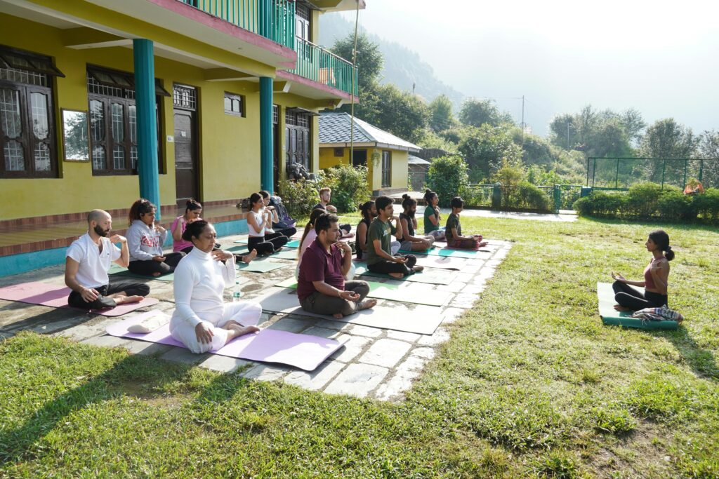 Nervous system regulation practice, group of people practicing calming rituals